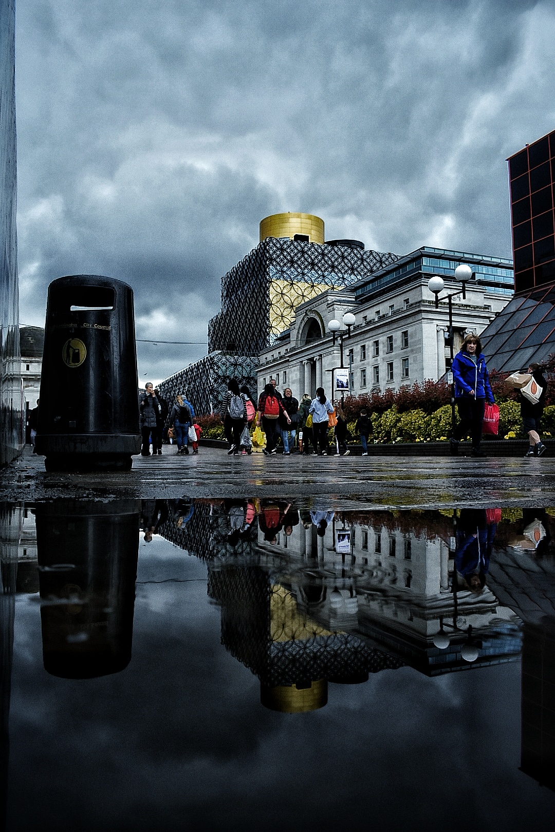 Birmingham Library, City center, reflections
