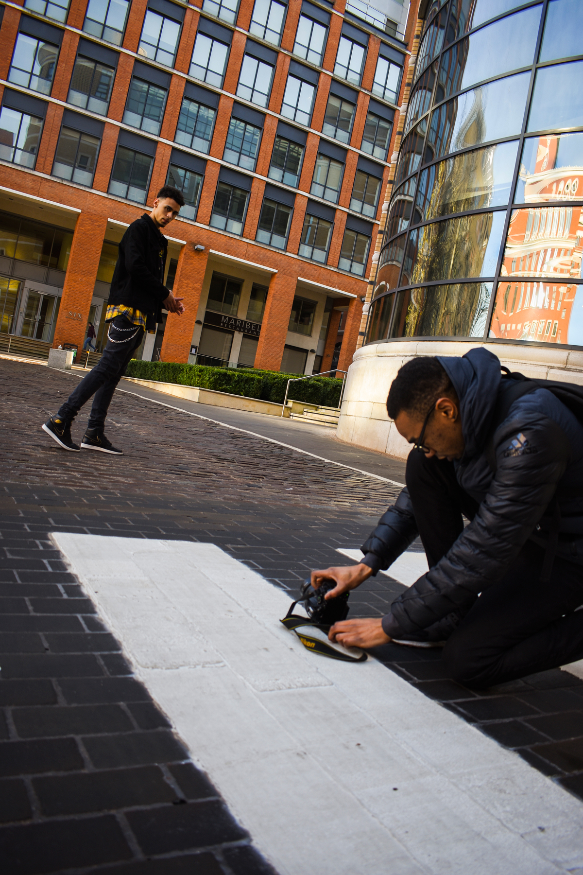 Brindley place with Cody & Alex having fun shooting fashion for instagram